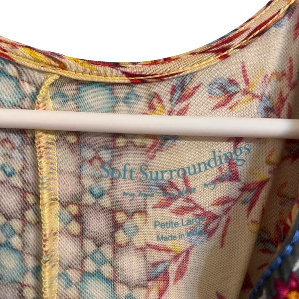 Soft surroundings blouse embroidered velvet patchwork blouse fifi tunic boho - Picture 5 of 9